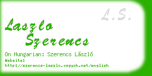 laszlo szerencs business card